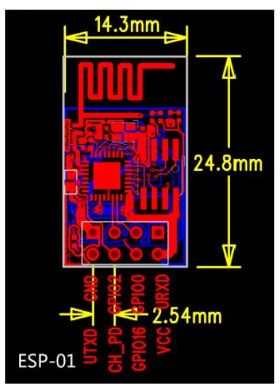 ESP-01 Dimensions
